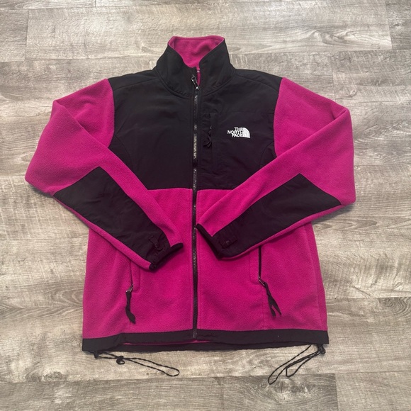 The North Face Denali Polartec Fleece Jacket Pink/Black Full Zip Womens Sz. L - Picture 1 of 9